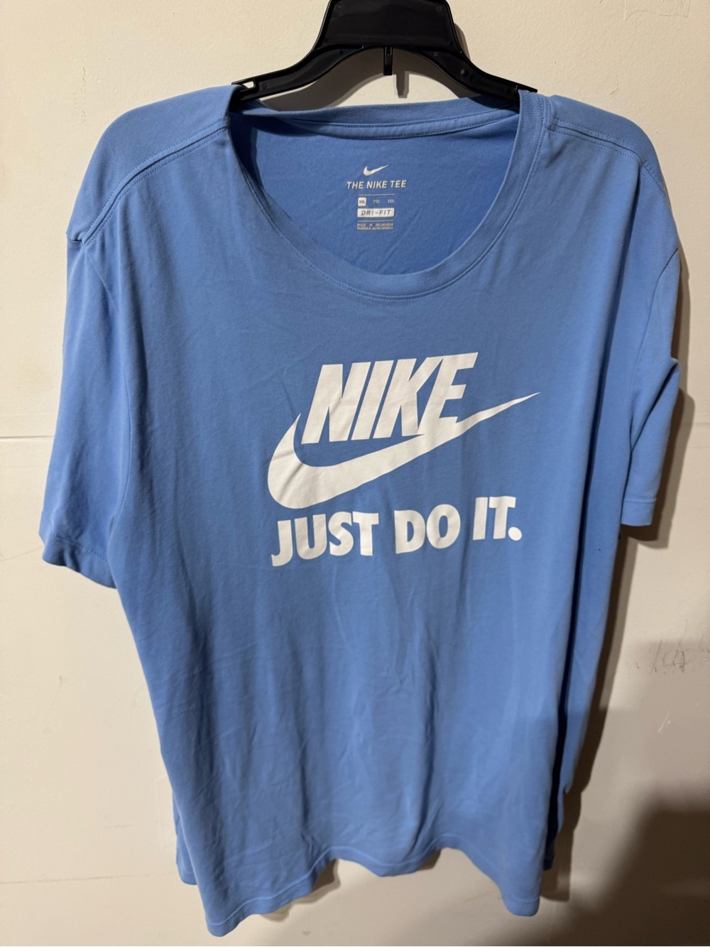 Nike Light Blue Logo Tee with White Swoosh